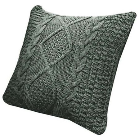 Koristeellinen neulottu tyynynpäällinen Kaksinkertainen kaapeli Neulo kuviot Lämpimät ja pehmeät tyynynpäälliset-B