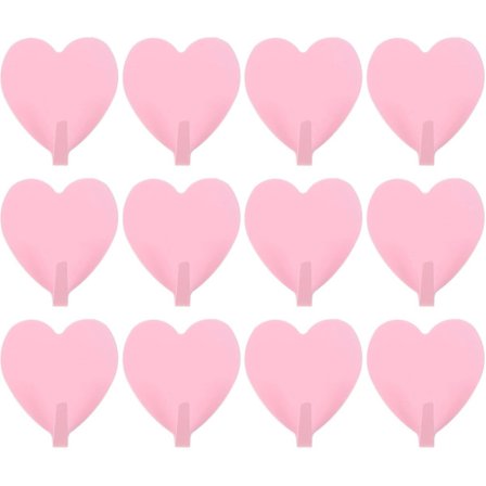 12 stk. hjerteformede vægkroge, selvklæbende vægkroge til ophængning af håndklæder, knagerække til badeværelse, håndklædeholder i jern, opbevaring, 