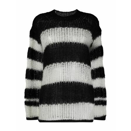 Kenzo, Round-neck Knitwear Zwart, Dames, Maat:S,Katoen,streep