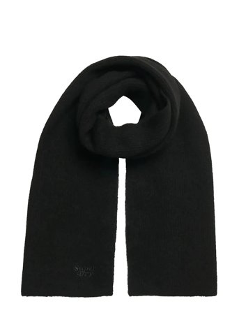 Soft Rib Knit Scarf Black Superdry