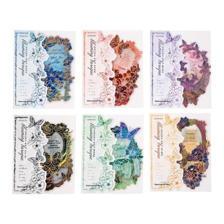 Daglig Planlegger Scrapbook Klistremerker Fargerik Sommerfugl Blomst