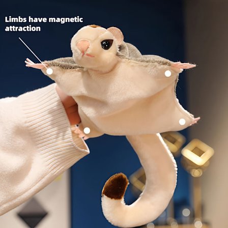 Søt plysjleke av en sukkerflyver, perfekt for hjemmeinnredning, butikkutstillinger og som en morsom gave. Ideell for bursdager og julegaver