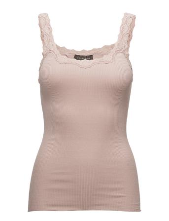 Silk Top W/ Lace T-shirts & Tops Sleeveless Rosa Rosemunde