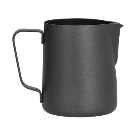 Rustfri stål 350ml Melkeskumkanne Spiss Munn Cappuccino Latte Art Svart