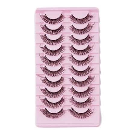 10 Par Ryska Ögonfransar D Mink Falska R0F9 Hela Ögonfransar UK E2Y0