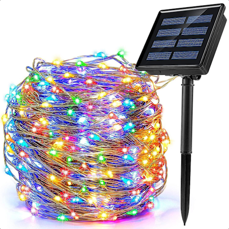 WABJTAMSolar String Lights Outdoor, 200 LED 8 Modes 22M Solar Christmas Light Decoration IP65 Waterproof Outdoor Solar Lamp for Garden, Balcony, Patio