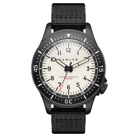 Luscent | Reloj de buceo negro cepillado con esfera totalmente iluminada para hombres - Relojes de pulsera