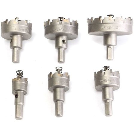 6-pack - 22-65mm Hålsåg i rostfritt stål, Hålsåg i hårdmetall, Hållbar borr för aluminiumplåt och metall