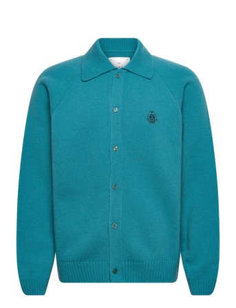 Edwin Mars Polo Cardigan-Baltic - Blue - L