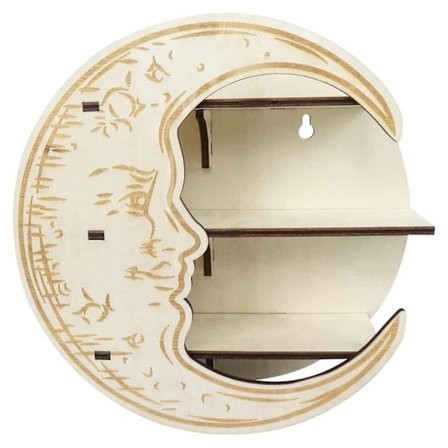 Kreativ Trä Månsken Hylla Flytande Hörn Kristall Dekoration