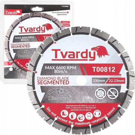 Slipmaskinsdisk - skivor för skärning Tvardy segmenterat diamantskiva 230 x 12 x 22,23 mm (25)