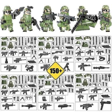 Militære Byggeklodser Specialstyrker Våben og Udstyr Små Partikler Samlet Legetøjssæt