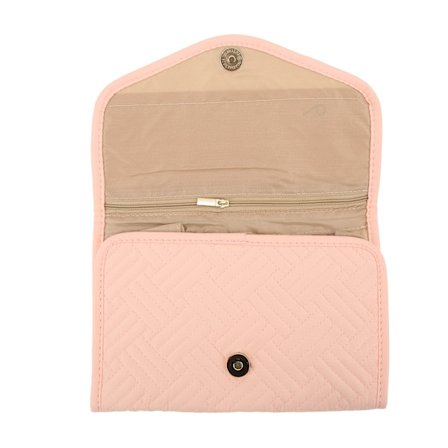 Reise smykkeskrin utendørs sammenleggbar rulleveske for halskjede øredobber ringer lys rosa