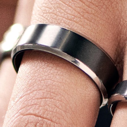 Aesop Keith Black and Silver-tone Titanium Ring for Men - Titanium rings