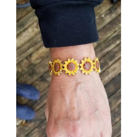 Mote Solsikke Daisy Armbånd Justerbar Mansjett Bangle Charm Dame Smykker Gave, 1 stk