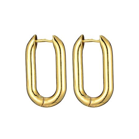 Oval Hoop Örhängen Bröllopsfest Glänsande U-formad liten för kvinnor present Lättvikt Gold none