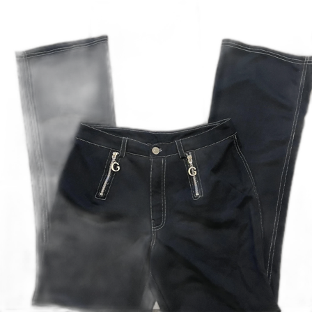 Svarta byxor med dragkedjedetaljer midja 74 cm