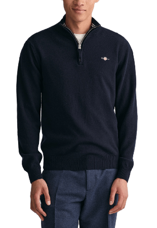 GANT Superfine Lambswool Half-Zip Sweater Tröjor Herr Blå M