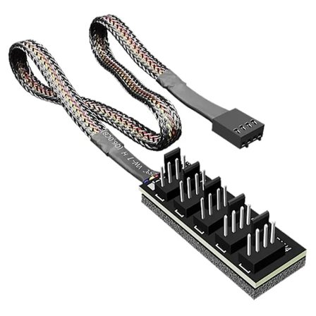 3 x COOLMOON F5 PWM-blæsersplitter 4-pin 1 til 5 Bred kompatibilitet 33,5 cm kabel CPU-blæseradapterledning