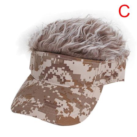 Män Dam Golf Cap Camo Med Flair Hår Solskyddshatt Justerbar