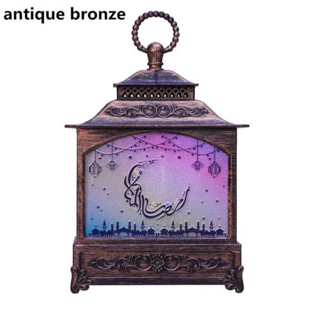 Led Lantern Vindlys Ramadan Dekorasjon Antikk Bronse