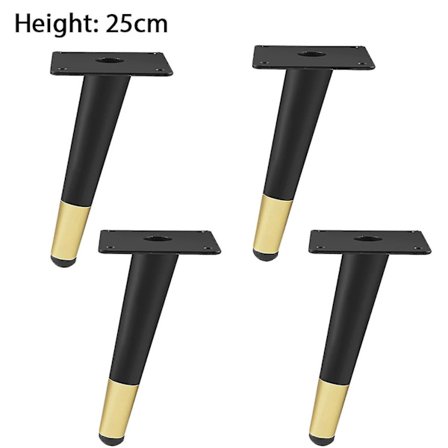 4 stk møbelføtter i jern, rustfrie, koniske møbelben til sofabord