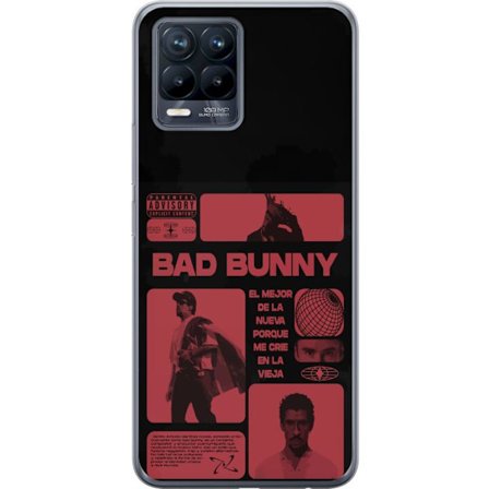 Kompatibelt Mobildeksel til Realme 8 Bad Bunny NFL-inspirert skjoldlogo med amerikansk fotball og stjerner