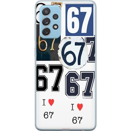 Kompatibelt Mobilskal till Samsung Samsung Galaxy A52 5G 67 meme vintage nummer kollage retro 6-7 nummer klassisk typografi vintage design