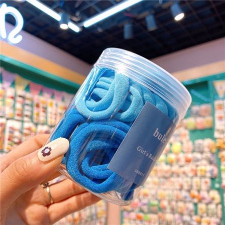 50 STK. hårelastikker, sømløse hestehaleholdere i bomuld, elastiske hårbånd, der ikke skader, til tykt, tungt og krøllet hår