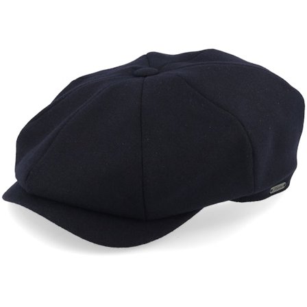 Wigéns - Blå flatcap Caps - Retro Cap Dark Blue Newsboy Flat Cap @ Hatstore