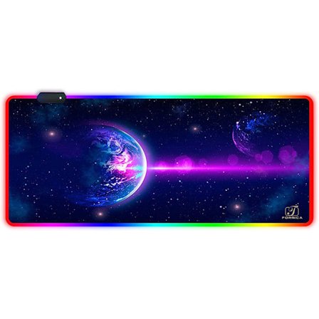 RGB-spillmatte 900 x 400 x 4 mm XXL stor musmatte kantfri vanntett skrivebordsunderlag kontor sklisikkert spillmus