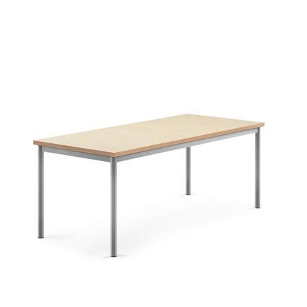 Tisch SONITUS, 1600x700x600 mm, Linoleum beige, alugrau