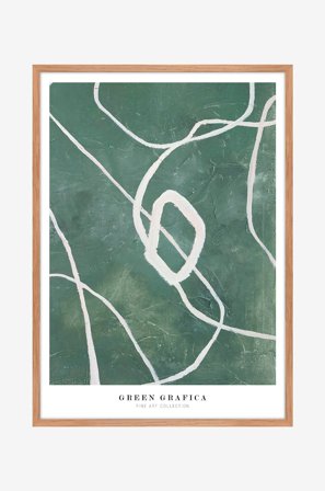 Malerifabrikken - TauluGreen grafica, Tammikehys - Vihreä - Taulut - - Homeroom