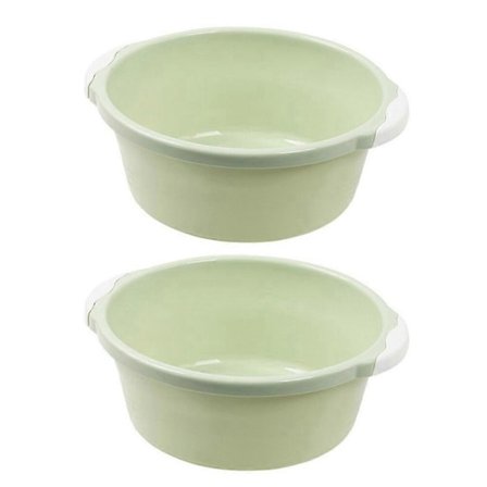 2 stk. Vaskebalje i plast til hjemmebad, fotbalje, enkel husholdningsbalje (Medium størrelse, grønn)