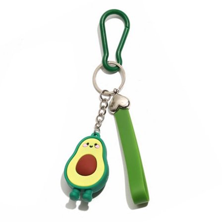 Søt avokado nøkkelring med karbinkrok i plast
