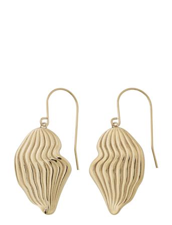 Ripples Earrings L Gold Øredobber Smykker Gull Edblad*Betinget Tilbud