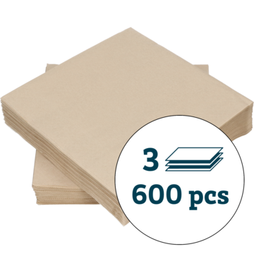 Serviett 3-Lag Brun 40x40cm