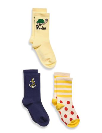 Anchor 3 Pack Socks White Mini Rodini