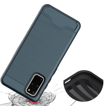 Effektfullt Jensen Skal Med Kortfack - Samsung Galaxy S20 Plus Mörkblå
