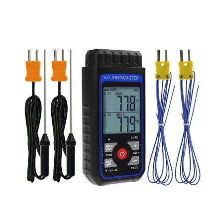 Termometer med termoelement, digital K-type termometer med 4 termoelementer, måleområde -328-2500