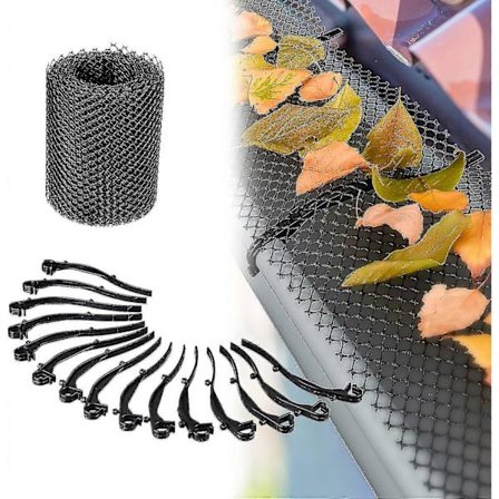 Tagrendenet, 6 m langt, plastik, beskyttelse mod døde blade, 16 cm bredt, praktisk, 1 element