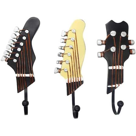 Vintage guitarformet dekorative krogestativ Garderobeskabe til ophængning af tøj Frakker Håndklæder Nøgler Metal Metal Harpiks Krog Vægmonteret Tung
