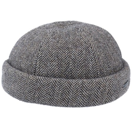 Stetson - Grau docker Mütze - Docker Wool Herringbone Grey Docker @ Hatstore