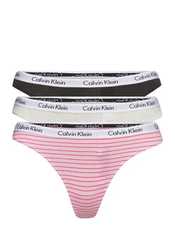 Thong 3Pk Stringtrosa Underkläder Rosa Calvin Klein
