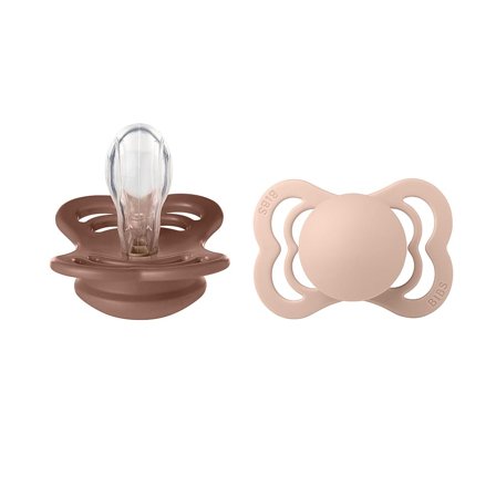 BIBS Supreme Sut Silikone 2-pak Woodchuck/ Blush Str. 1, Børn & Forældre, Sutter, Silikonesutter