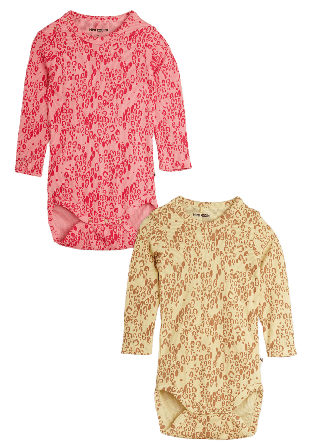 Mini Rodini Leopard 2-Pack Långärmad Body Bodies & set Unisex Flerfärgad 68/74