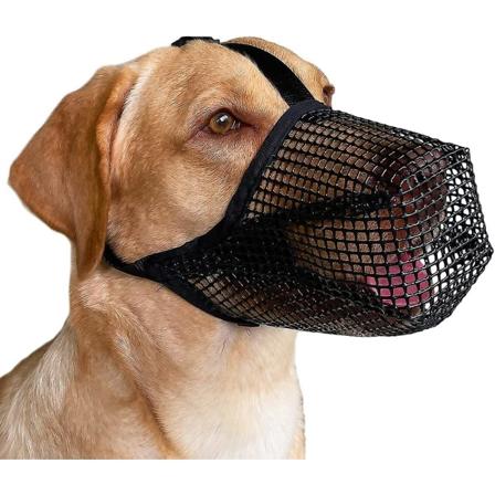 Hundnosparti med justerbara remmar, mjukt mesh nosparti för små medelstora hundar Black XL