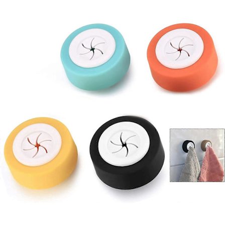 4 st Diskhanddukshållare, Självhäftande Handdukskrokar, Diskhandduksklämma, Självhäftande Runda Krokar för Badrum, Kök [DB]