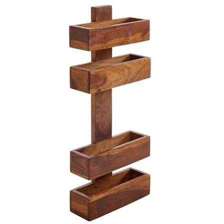 Rootz lehtiteline massiivipuinen sheesham 2 säilytyslokeroa lehtiteline design esitepidike maalaistyylinen