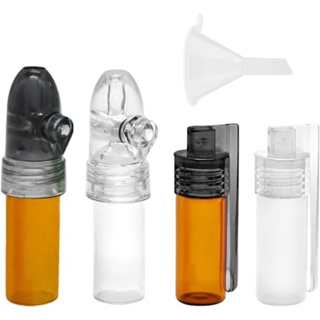 4 kryddflaskor med minitratt, liten glasflaska, krydddispenserflaska, bärbar glasflaska, kryddbehållare, köksredskap